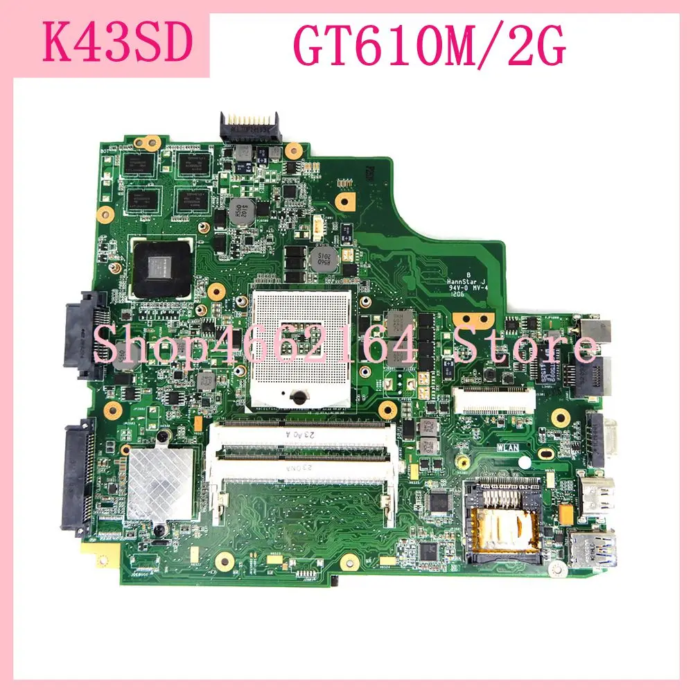 Материнская плата для ноутбука K43SD GT610M/2G ASUS X43S K43S A43S P43S A43SD материнская полностью
