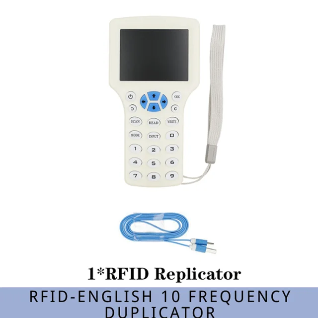 English 10 IC/ID Frequency RFID Access Control Card Reader NFC Encryption Card Writer UID Chip Duplicator Smart Key Copier 08CD-1