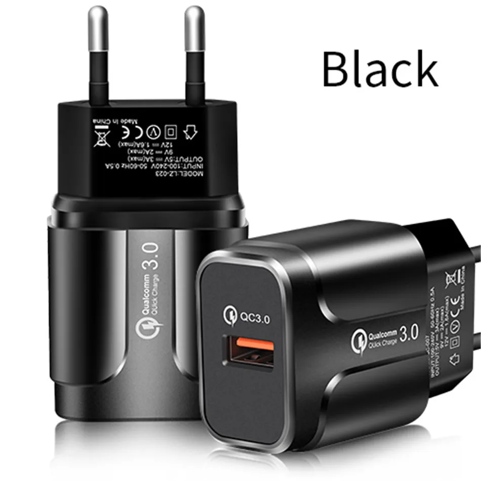 Lovebay Quick Charge 3,0 быстрое USB зарядное устройство QC3.0 настенное зарядное устройство для мобильного телефона для iPhone Xiaomi huawei EU QC Быстрая зарядка - Тип штекера: EU Black