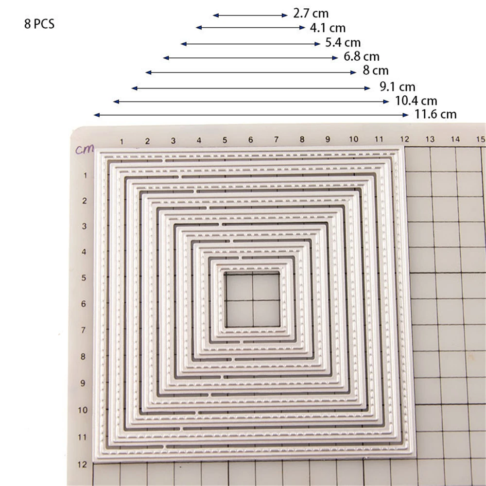 8 шт. квадратные металлические режущие штампы новые Скрапбукинг Новые поступления Рождественский Трафарет DIY тиснение Alinacrafts