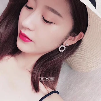 

Hot Sale Simple Hollow Round Pendant Earrings for Women Geometric Pearl Circle Dangle Earrings Jewelry Wholesale Orecchini