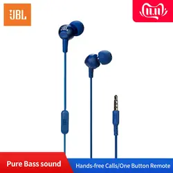 Originl JBL C200si проводные наушники-вкладыши 3,5 мм Музыкальная гарнитура спортивный шнур для наушников управление с микрофоном смартфон игровые