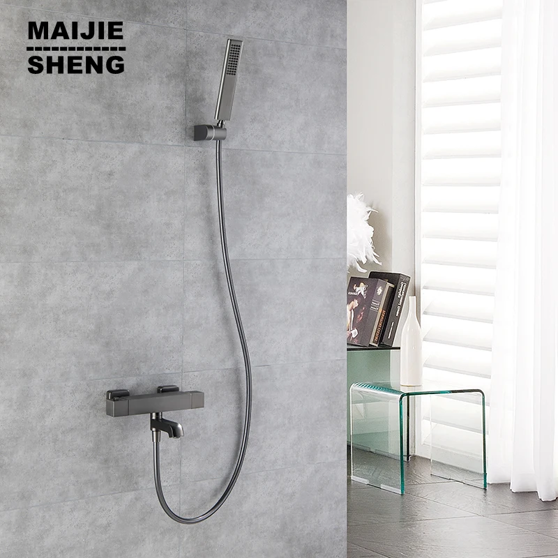 

Gun Dust Hand Shower Wall Mounted Bath Bathtub Faucet Water Mixer Bathroom Tub Faucet Single Handle Spout Mixer Tap with