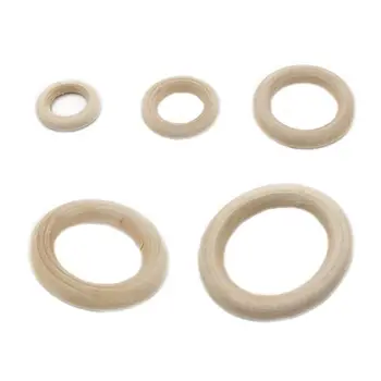 

Wooden Rings Natural Wood Rings for Craft DIY Baby Teether Pendant Connectors GXMB