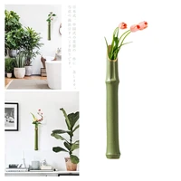 2 Size Japanese Ceramic Hydroponics Wall Vase Simulation Green Bamboo Flower Plant Pot Modern Home Decoration 1
