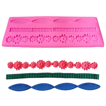 

Flowers Lace Pattern Silicon Mold Silicone Flor Fondant Knit Pearl Chocolate Cake Decorating Tools DIY Wedding Baking Mold Cake
