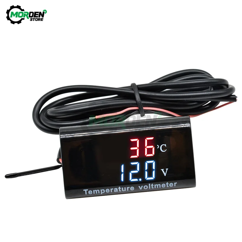 Temp Probe 50~110C Temperature Detector 0.56" LED 12V Blue Digit Thermometer 