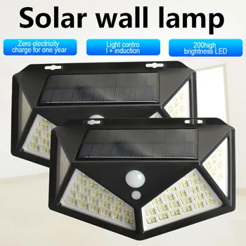 

Solar Lights Outdoor 100 Led Bright Motion Sensor Light Wide Angle Wireless Waterproof IP65 Wall Lights for Garden Wall Street