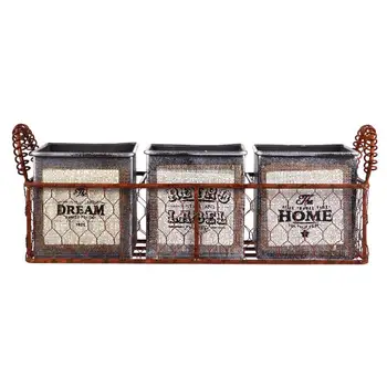 

4pcs Flowerpot Rack Creative Plant Pot Stand with Three Buckets Home Decoration