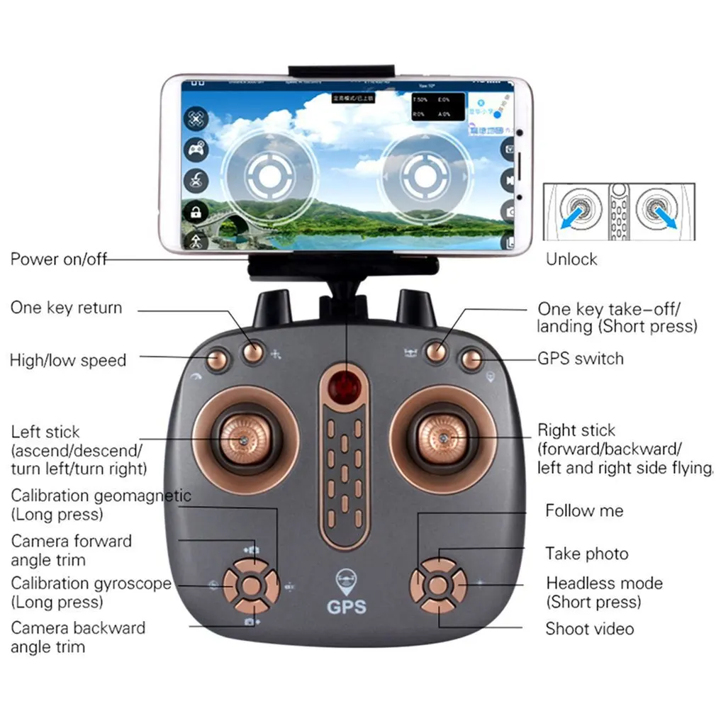 LH-X38GWF Drone Dual GPS WIFI FPV Drone HD 1080P Camera Remote Control Helicopter RC Drone Professional Drone w/ 3*Batteries LH-X38GWF Drone Dual GPS WIFI FPV Drone HD 1080P Camera Remote Control Helicopter RC Drone Professional Drone w/ 3*Batteries
