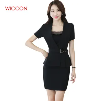 

Women Skirt Suit New Spring Fashion Professional Summer Elegant Formal Blazer And Skirt Office Ladies Plus Size Uniforms