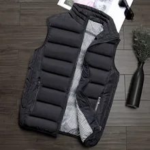Осенне-зимняя куртка в Корейском стиле-Стиль Для мужчин подростков жилет стиль Повседневное теплые Для мужчин одежда Повседневное Топ без рукавов, майка