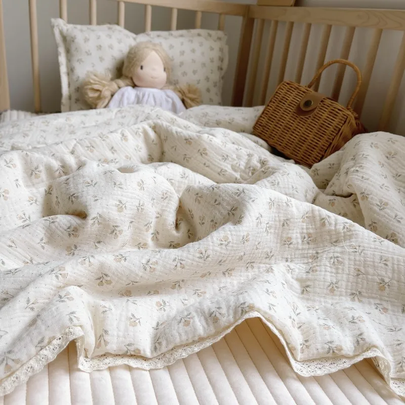 Cotton Baby Crib Quilt Kids Bedding Children Infant Cot Soft Quilts Newborn Boys Girls Bed Nursery School Blanket Home Textiles