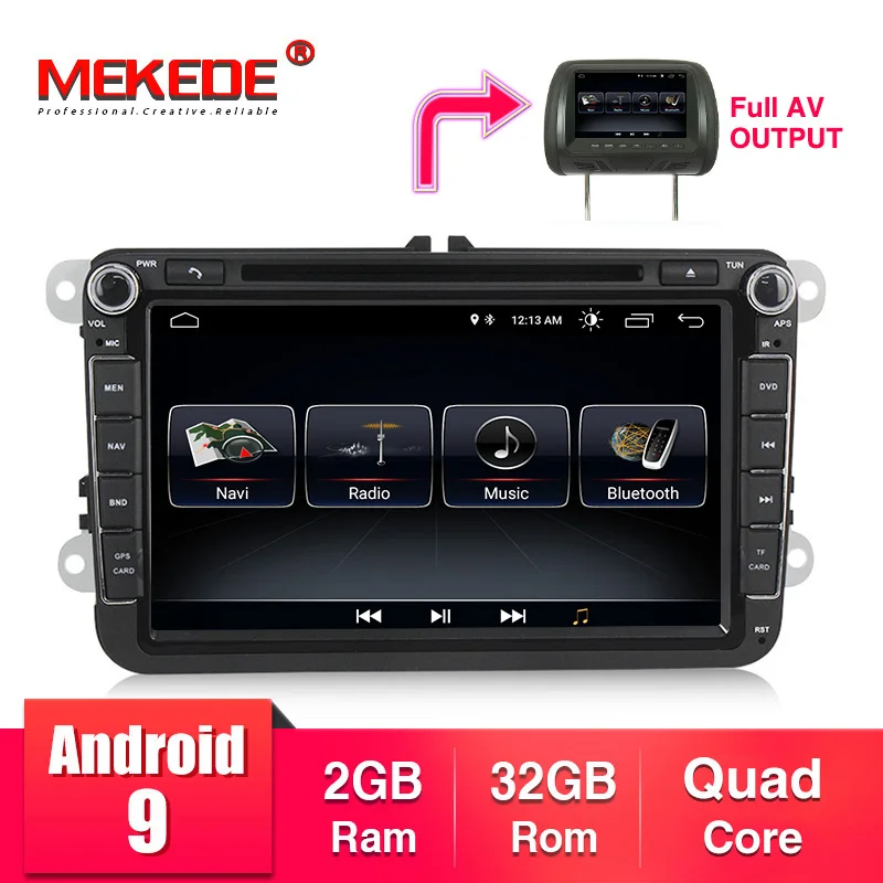 Android 9 8 дюймов dvd-плеер автомобиля для VW/Volkswagen/POLO/PASSAT/Golf/TOURAN/SHARAN четырехъядерный Wifi USB gps навигация радио