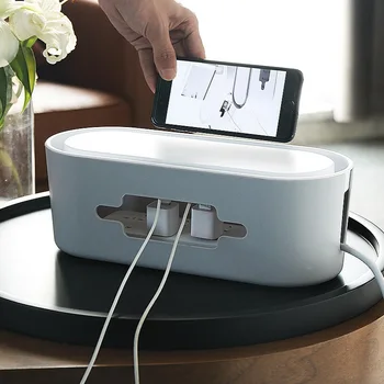 

Large Charge Wire Storage Box Creative Safety Desktop Power Strip Wire Management Boxes Multifunction Computer Cable Organiser