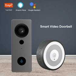 Tuya – sonnette vidéo pour maison connectée, wi fi, sans fil, avec caméra, Flash LED, sécurité extérieure, Alexa et Google, nouveauté 