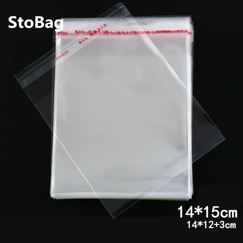 StoBag 200 шт 14*15 см пластиковый пакет с застежкой OPP прозрачный пакет ювелирных изделий упаковка подарочный пакет сумка для печенья поли мешок OEM размер