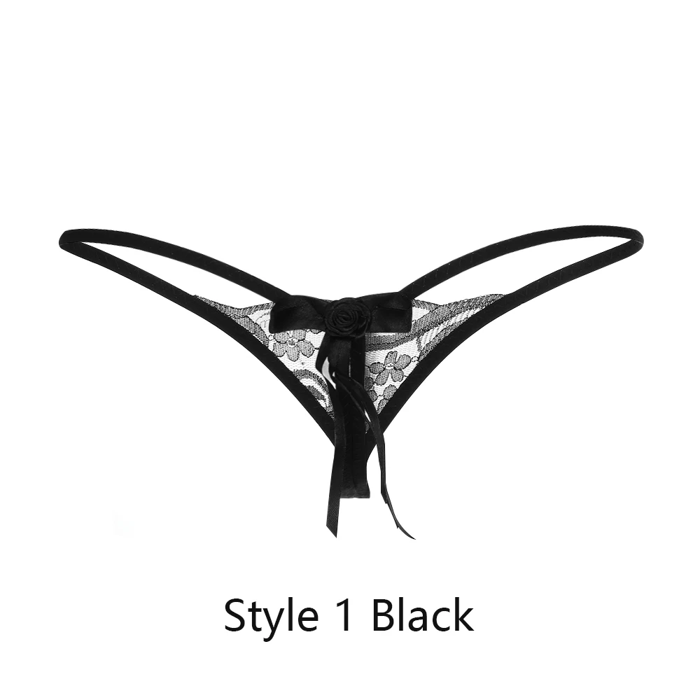Style 1 Black 1 шт., новинка, прозрачное сексуальное женское белье, свободный размер, стринги, бесшовные трусы с низкой талией, кружевные трусики, женские стильные трусы - Цвет: Style 1 Black