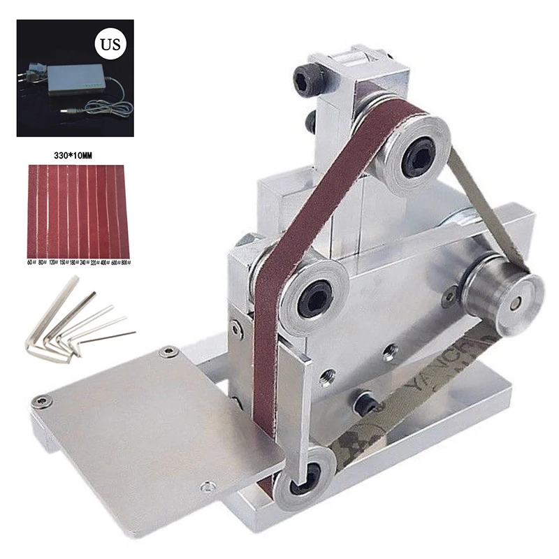 

New DIY Mini Belt Sander Bench Mount Grinder Polishing Grinding Machine Buffer Electric Angle Grinder 175*110*140mm