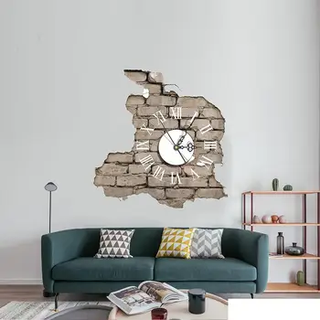 

PVC 1 Set 3D Wall Clock Sticker Fashion Wall Clock TV Background Cool Creative Removable Wall Stickers Bedroom Wallpaper