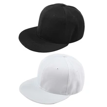 2 шт простая бейсбольная кепка в стиле хип-хоп, Регулируемая Кепка для мальчиков, черная с белым