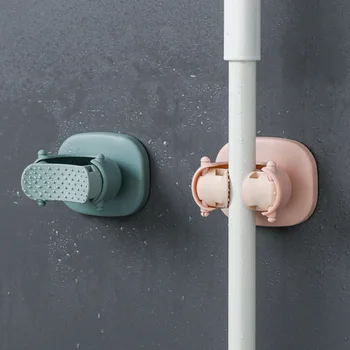 

2Pcs ABS Wall Mounted Mop Stand Strong Hooks Storage Rack Sticky Hook Hanger Cleaning Brush Shower Holder Kitchen Bathroom Tool