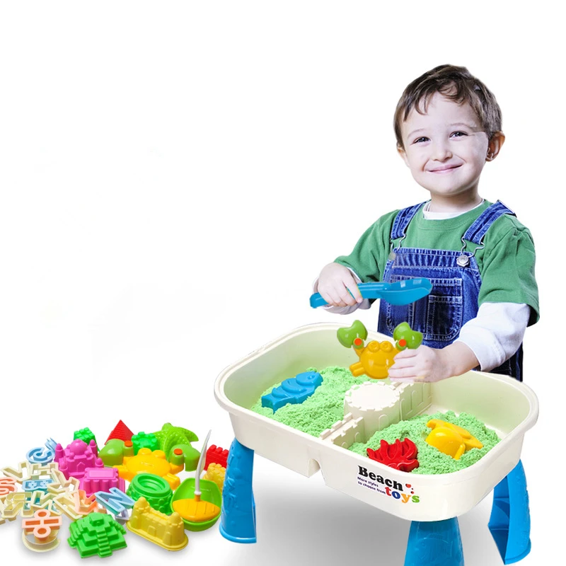 Multicolour Colorful Children Water Play Table with 24 Pcs Accessory Set Sandbox Activity Table Summer Beach Outdoor Toys for Toddlers Kids Sand Water Table Toy