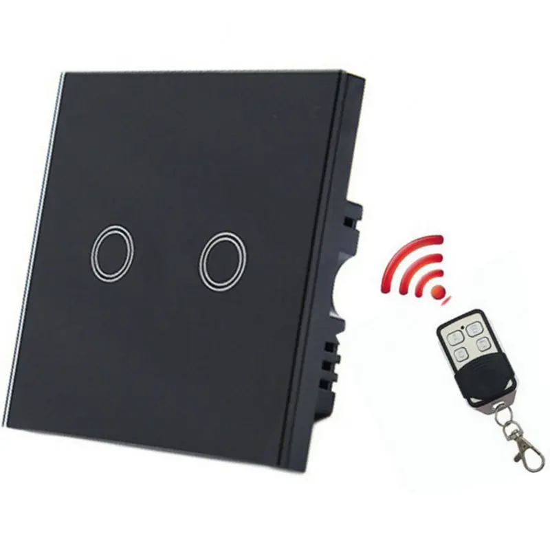

Remote Control Switch AC 220V, Wireless RF433 Smart Wall light Switch With Tempered Glass Panel, Touch Switch For Led Strips
