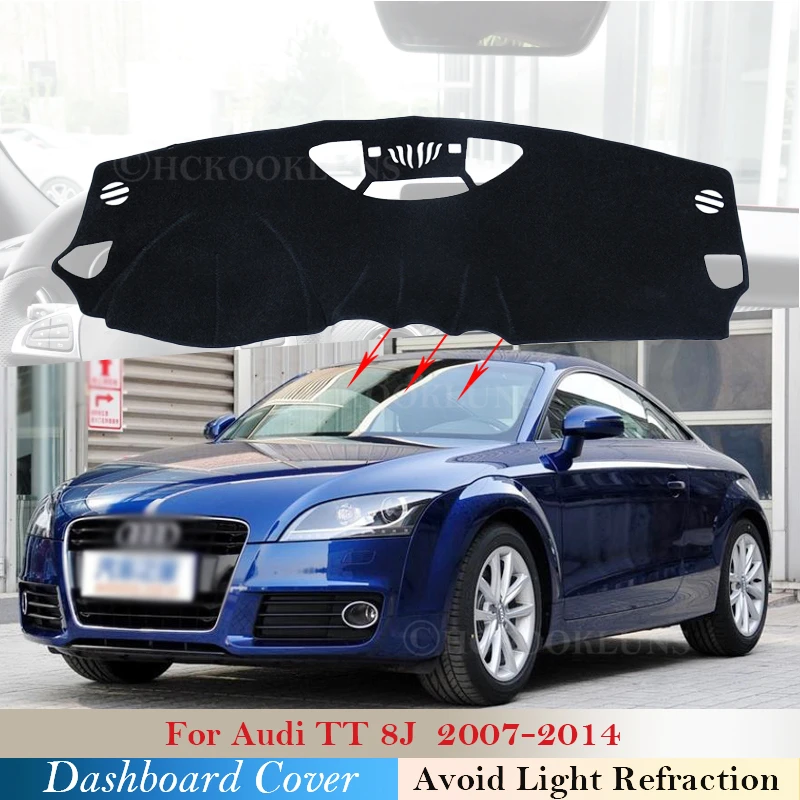 

Крышка приборной панели, Защитная панель для Audi TT 8J 2007 ~ 2014 MK2, автомобильные аксессуары, приборная панель, Солнцезащитный ковер с защитой от УФ-лучей, S-line TTS 2013