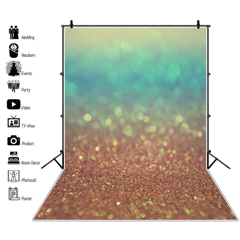Laeacco Light Bokeh Glitters Sequins Polka Dots Dreamy Portrait Photography Backdrop Photo Background Birthday Wedding Photozone