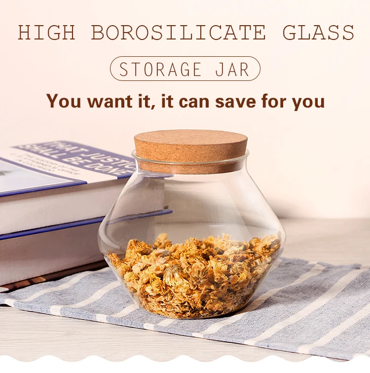 Glass Storage Tank Cork Sealed Storage Tank Kitchen Grain Storage Tank Coffee Tea Sealed Cans Candy Gift Cans