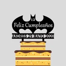 Пользовательские имя возраст Дата Бэтмен Испанский С Днем Рождения акриловый торт Топпер для детей Feliz Cumpleanos вечерние украшения торта YC075