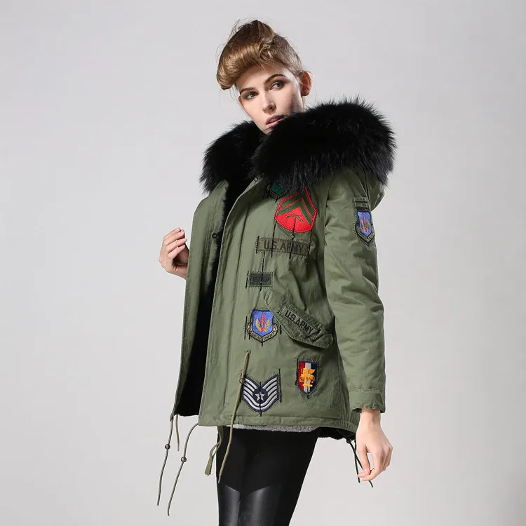 

2018 Autumn And Winter WOMEN'S Winter Coat General-Warm Army Green New Style Korean-style Beads Cotton-padded Clothes Manufactur