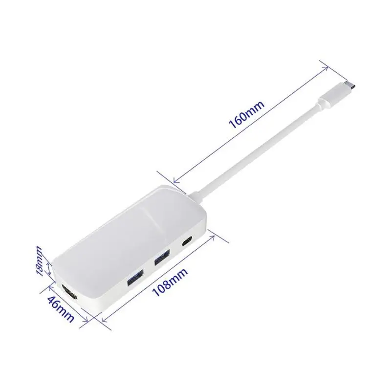 Портативный type-C концентратор конвертер USB 3,1 в 4K HDMI USB 3,0 PD оригинальность обеспечение безопасности эффективность зарядки адаптер