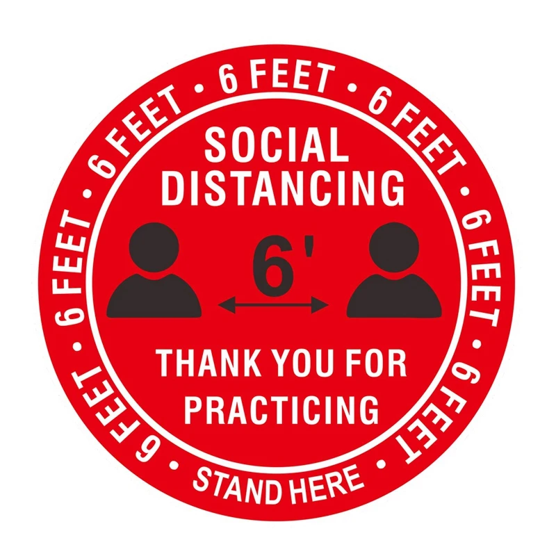

Social Distance -Sticker 10 Pack Extended Sticker Signage Safety Distance 6 Feet Professional Sticker Signage 12 Inches
