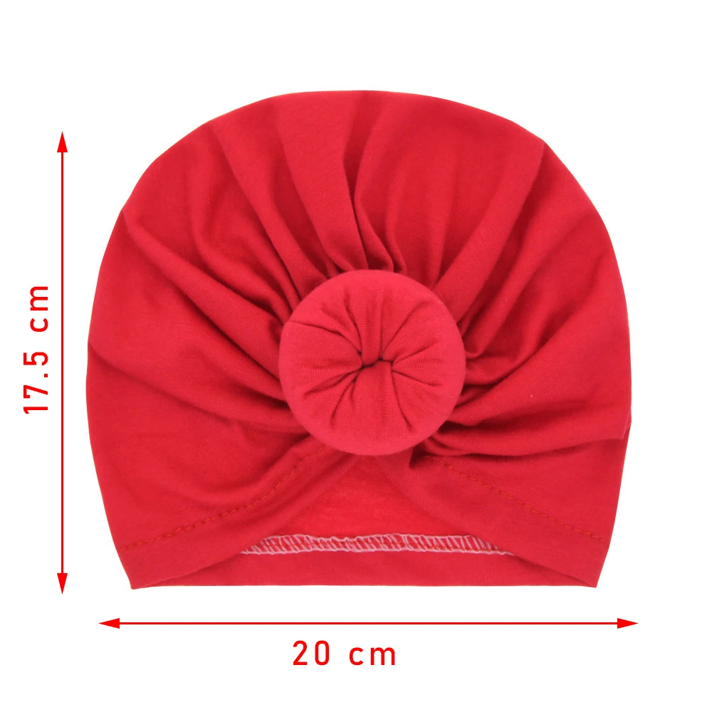 1 PCS Infant Solid Cotton Pellet Turban For Girls Spandx Stretchy Beanie  Kids Hat Baby Cap New Born Newborn Photography Props