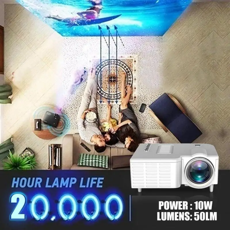 UC28C Hd Mini Projector For Home Outdoor Cinema With 20000 Hours Led Lamp USB Powered Smartphones Projectors Projetor