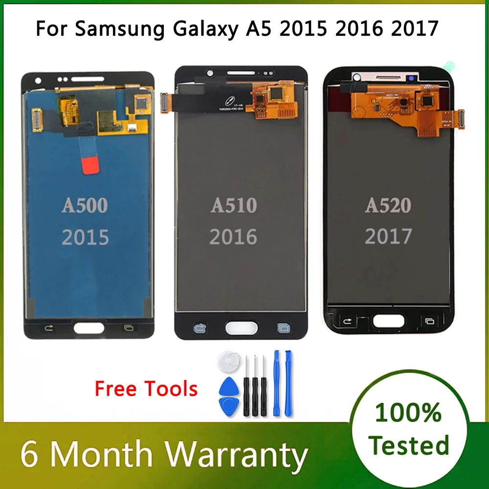 TFT ЖК-экран для Samsung Galaxy A5 2015 2016 2017 A520 A500 A510 дисплей сенсорный экран дигитайзер