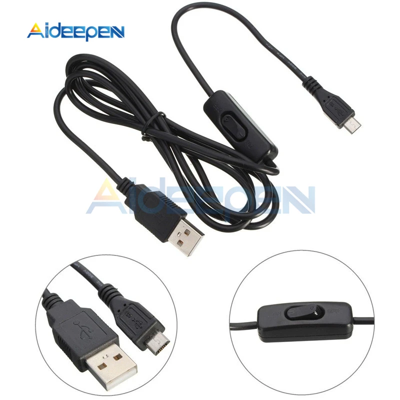 1,5 м Micro USB выключатель питания зарядное устройство кабель провода с включения/выключения для Raspberry Pi 3