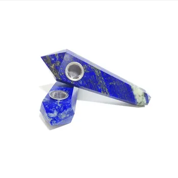 

Natural Handmade Blue Lapis Lazuli quartz Crystal Smoking Pipe For Healthy smoking