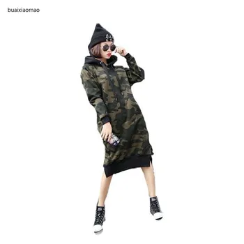 

Women Camouflage Printed Sweatshirt Hoodies Tumblr Oversized Autumn Harajuku Coat Female Casual Basic Pullovers Ladies Dress