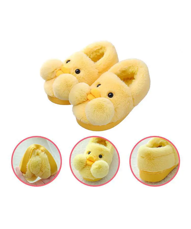 Children Slippers Boys Girls Cartoon Non-slip Slipper Baby Winter Kids Fashion Indoor Fur Warm Shoes Child Home Floor Shoes leather girl in boots