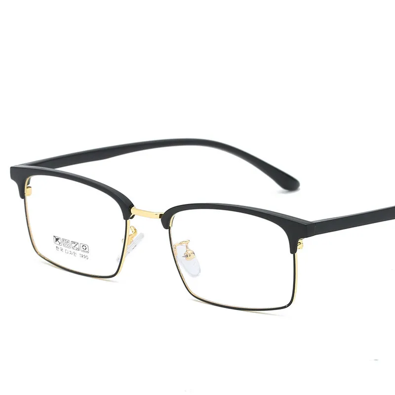 TR90 Glasses Frame Men Eyeglasses Computer Optical Women Half Metal Clear Eye Lens Male Spectacle lunette de vue Z299