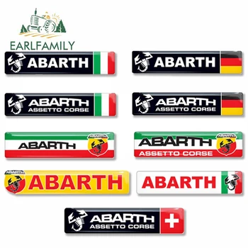 

EARLFAMILY 13cm x 3.4cm for Abarth Sign Creative Car Sticker DIY Vinyl Car Wrap Waterproof Scratch-proof Camper Decal for JDM