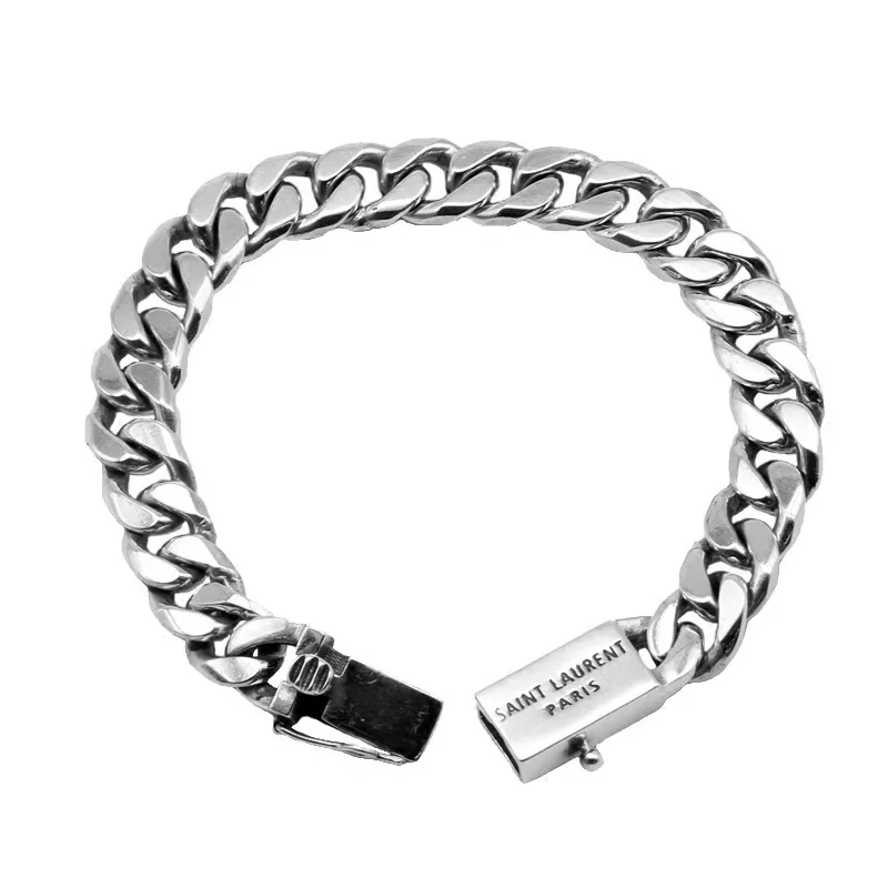 Браслет из стерлингового серебра S925 пробы, индивидуальная Ретро цепочка, модное простое ювелирное изделие в форме буквы, подарок для любимой, новинка, горячая Распродажа