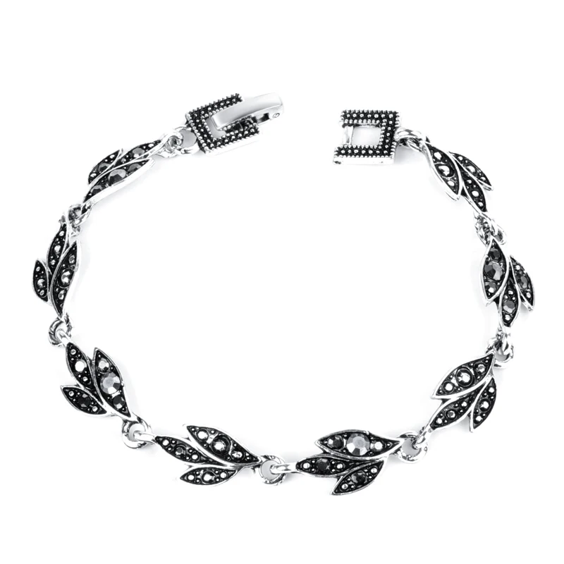 Kinel модные очаровательные браслеты богемные этнические Черные Хрустальные лепестки браслеты для женщин винтажные ювелирные изделия Прямая