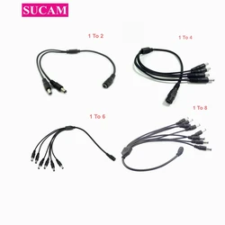 Connecteur séparateur d'alimentation cc 12V, 10 pièces, 1 femelle à 2/4/6/8 mâle, cordon d'alimentation de caméra de Surveillance pour système de vidéosurveillance de sécurité 