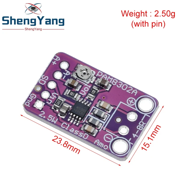 TZT 1/2/5 Stück PAM8302A CJMCU-832 PAM8302 2,5 W Einzelkanal-Audio-Leistungsverstärkermodul der Klasse D – Detail 4
