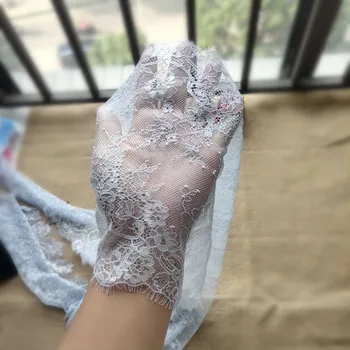 

Soft Light blue Delicate Eyelashes Without Stretch Hollow Lace Skirt Hem Cuff Accessories