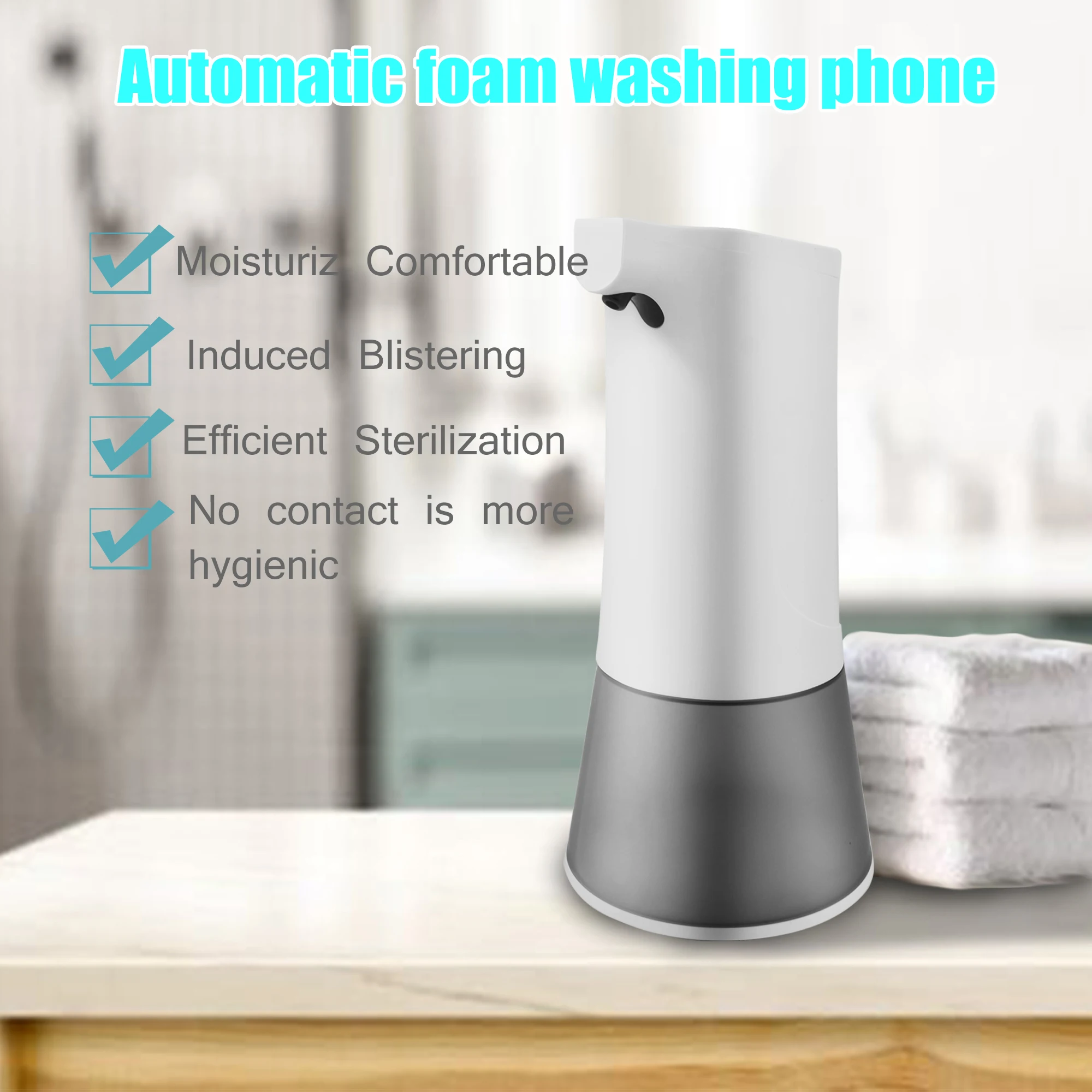 PANDUN Fully automatic foam mobile phone smart sensor soap dispenser child antibacterial hand sanitizer rechargeable PANDUN Fully automatic foam mobile phone smart sensor soap dispenser child antibacterial hand sanitizer rechargeable